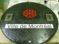 Custom Manhole Covers - 36 (Description: The Village Of Montreal is using the VPC Fiberglass Custom Manhole covers with locks in many non traffic areas.)
