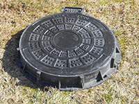 Manhole Risers - 2 (Description: Hinged - Lockable - Traffic Rated - Fiberglass Manhole Cover and Frame)