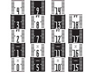 Custom Gauges (VPC-STAFFGAUGE) - 9 (Description: 12 wide Fiberglass Staff Gauge with alternating even and odd background and numeral color.)