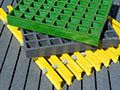 Ladders, Platforms, & Railings - 11 (Description: Grating is available in a variety of sizes and grid patterns, molded grating and pultruded grating. Grating is preferred for many industrial applications.)